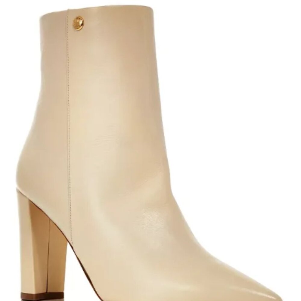 Tory Burch Women's Penelope Pointed Toe Leather High-Heel Booties, Size: 7.5